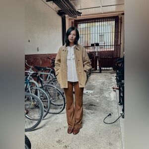 ZARA FAUX LEATHER FLARE PANTS